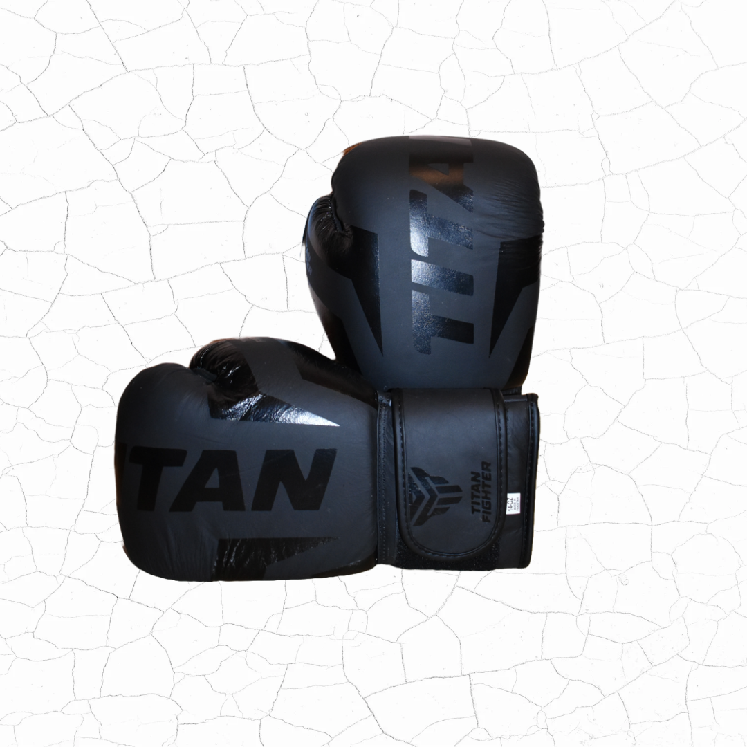 Guantes de cuero negros Titan Fighter TF-1