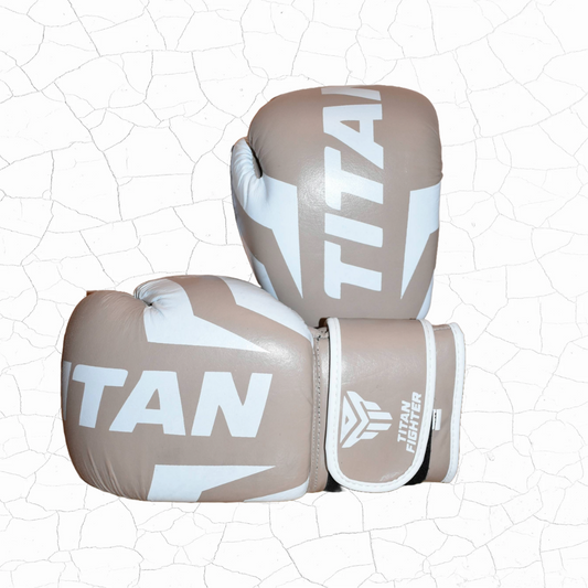 Guantes de cuero blancos Titan Fighter TF-2